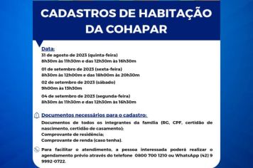 O Município foi contemplado com o Programa Vida Nova do Estado do Paraná, aonde serão selecionadas famílias em situação de risco e vulnerabilidade social para serem contempladas com unidades habitacionais.