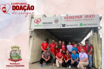 Voluntários de Paulo Frontin participam de campanha de doação de sangue em Irati