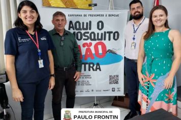 PREFEITO JAMIL PECH E SECRETÁRIA DE SAÚDE BRUNA C. MARKEVICZ RECEBEM EQUIPE DO SESC QUE APRESENTA PROJETO DE COMBATE A DENGUE