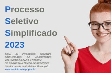 PROCESSO SELETIVO SIMPLIFICADO DE ASSISTENTES VOLUNTÁRIOS PARA ATUAREM NO PROGRAMA TEMPO DE APRENDER