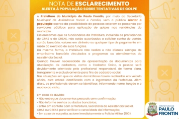 ALERTA DE GOLPE! NOTA DE ESCLARECIMENTO!!!