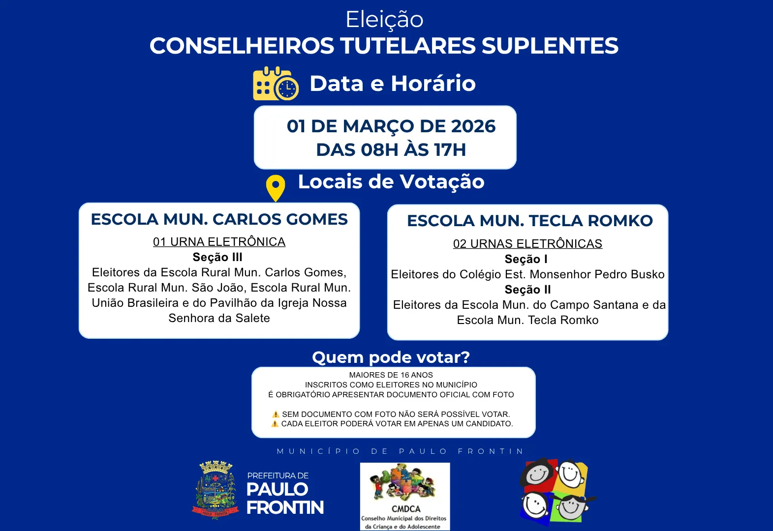 ELEIÇÃO CONCELHO TUTELAR SUPLENTES 