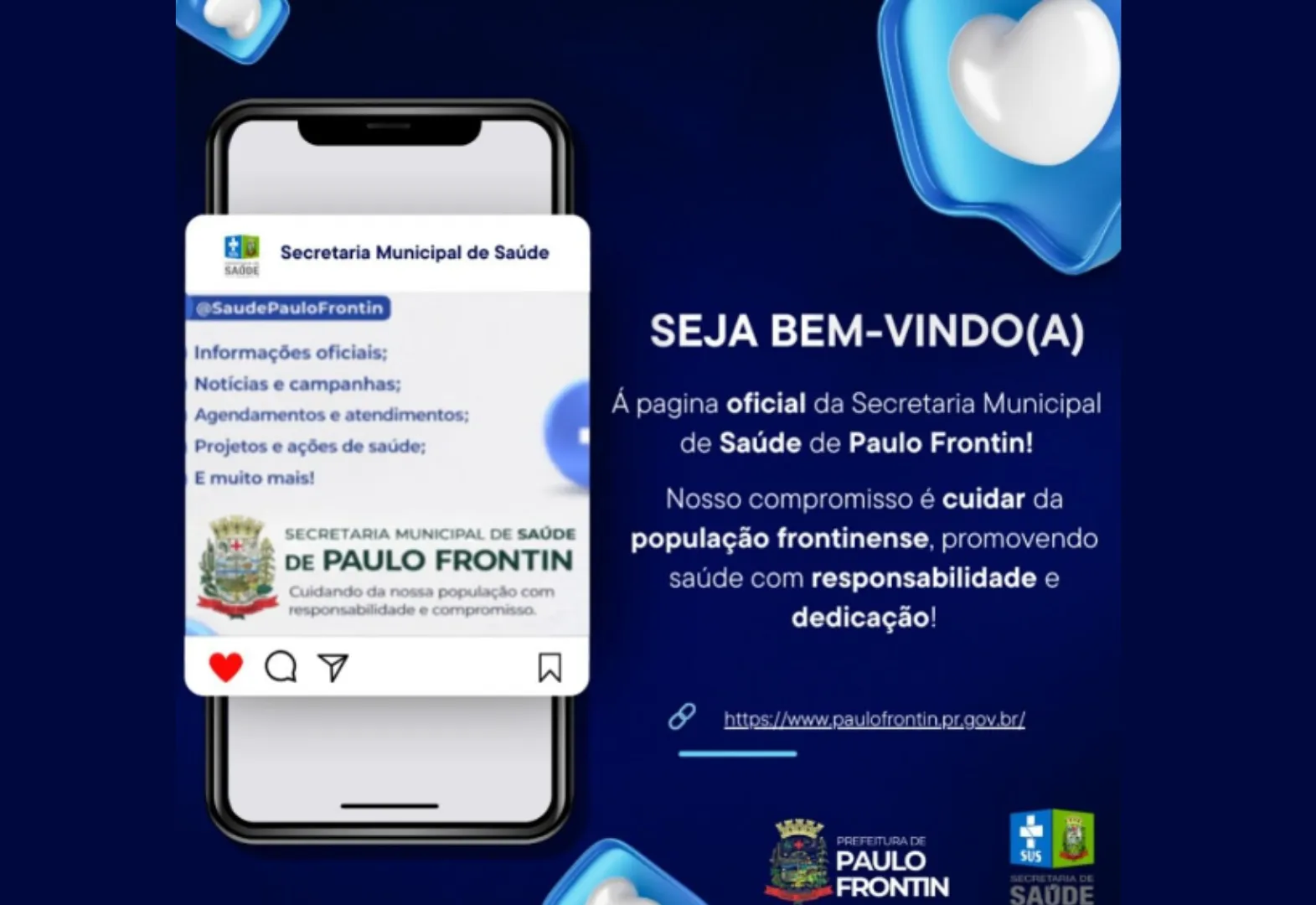 Pagina oficial da secretaria municipal de saúde de Paulo Frontin! 