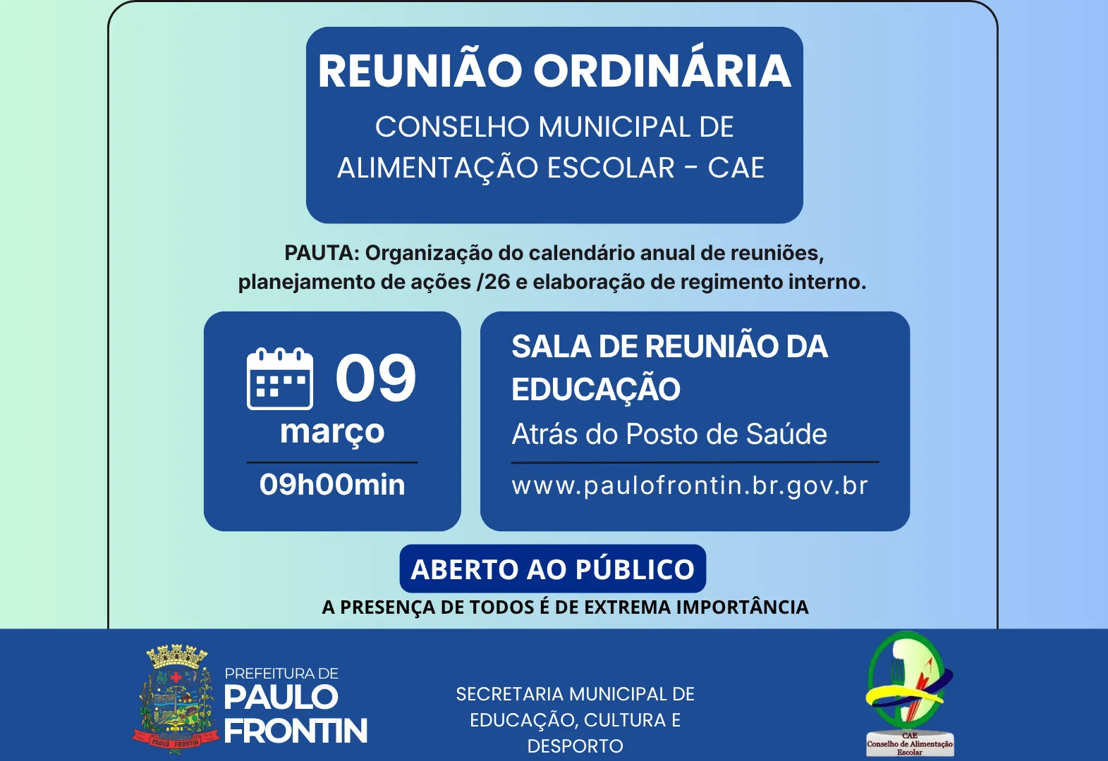 Atenção - Alteração de DATA!