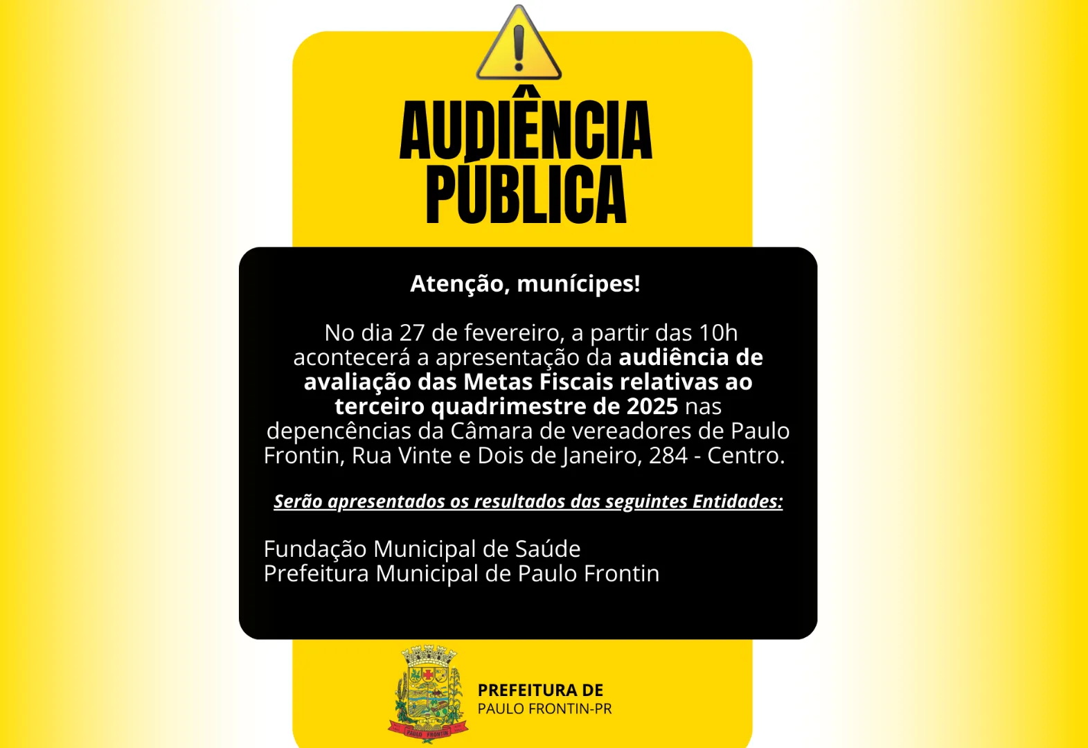 Atenção, munícipes!