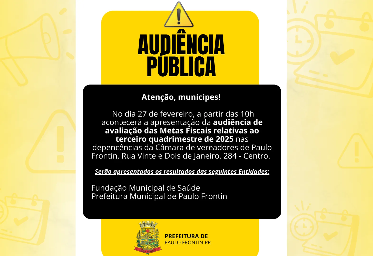 Atenção, munícipes!