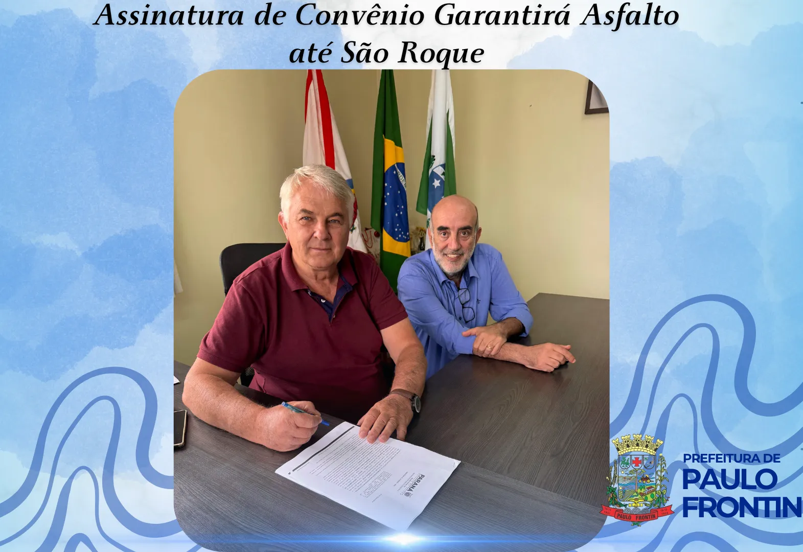 Assinatura de Convênio Garantirá Asfalto até São Roque