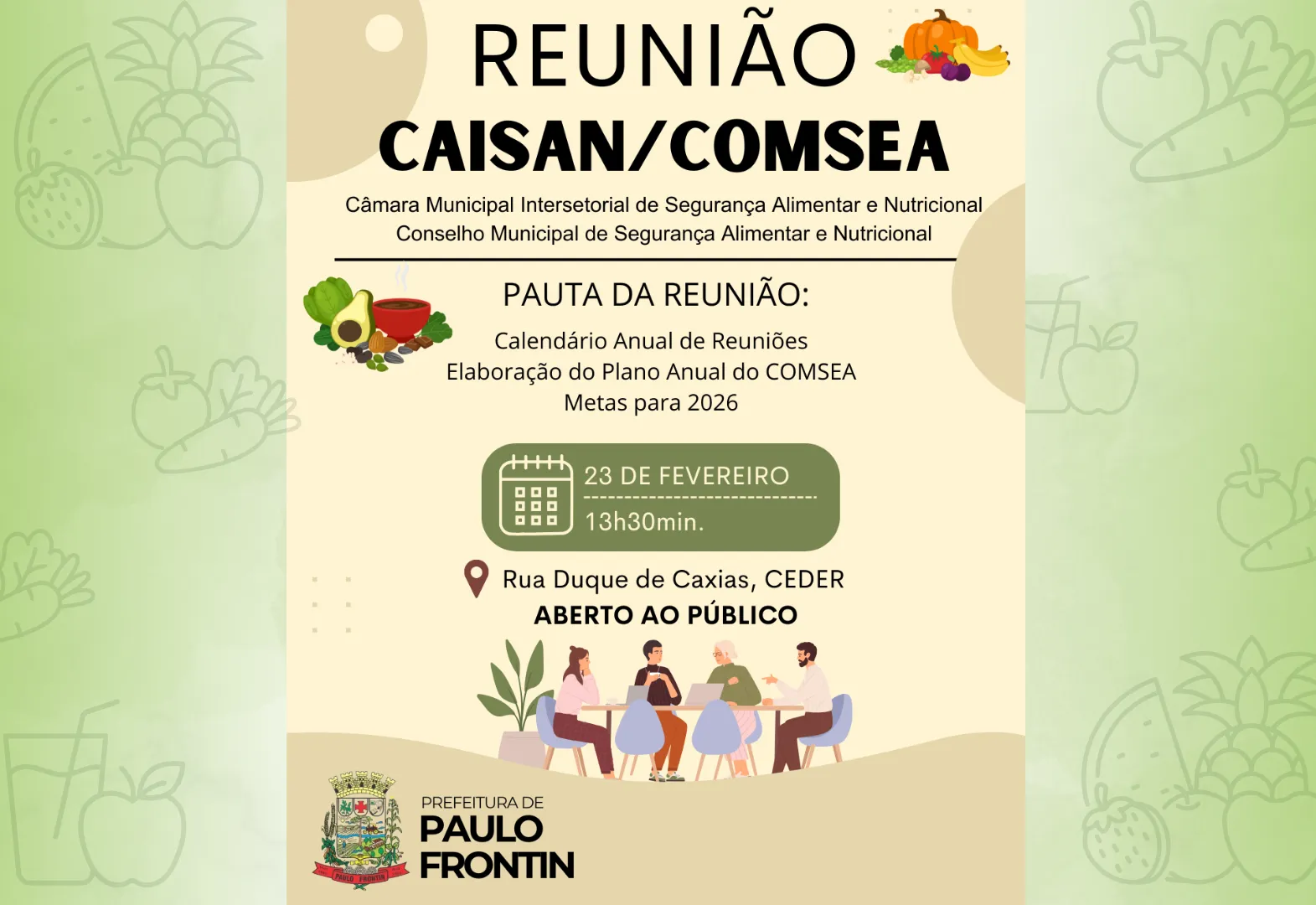 REUNIÃO CAISAN/COMSEA – 23 DE FEVEREIRO