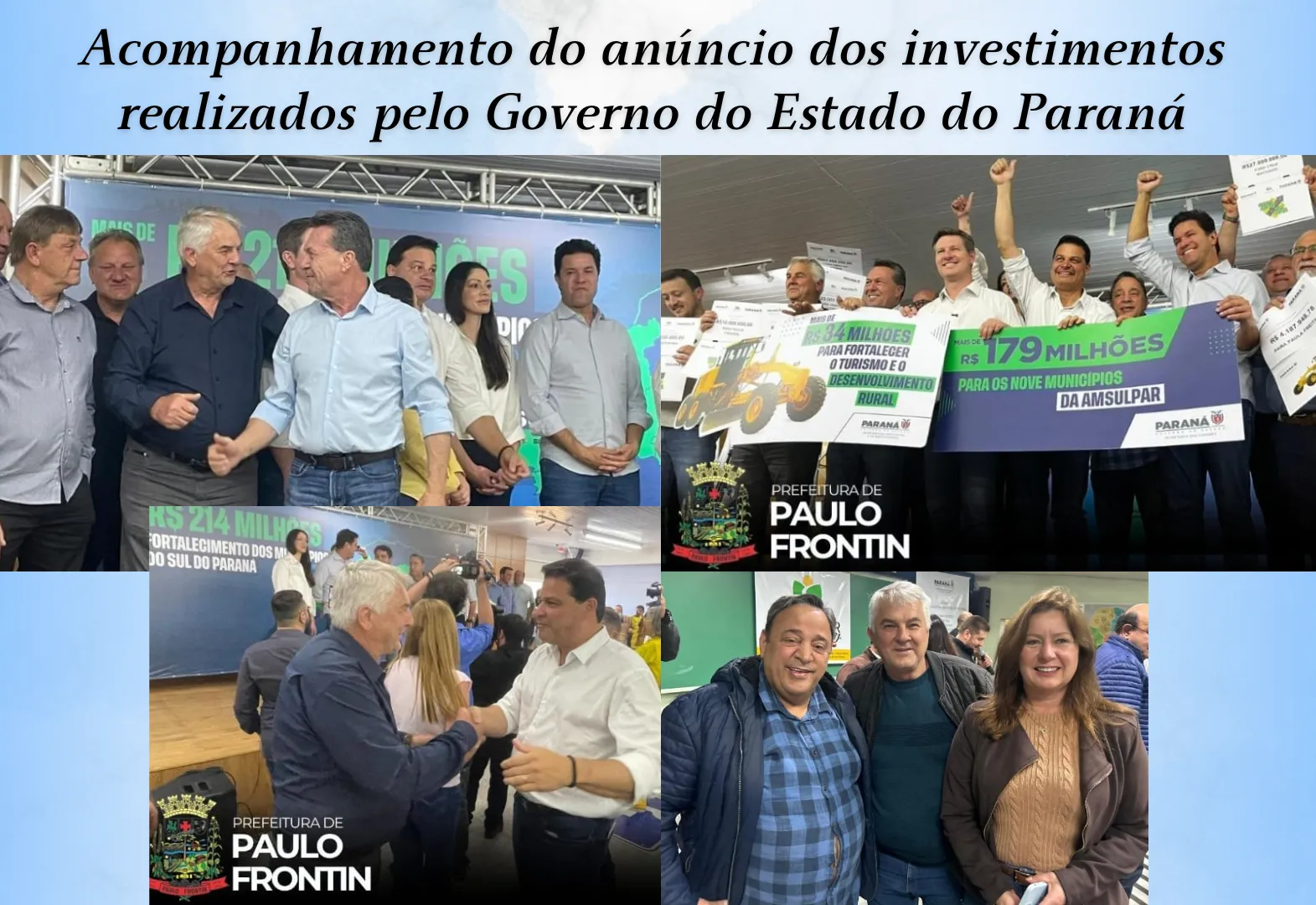 Anúncio dos investimentos realizados pelo Governo do Estado do Paraná
