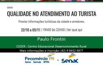 CURSO DE QUALIDADE NO ATENDIMENTO AO TURISMO EM PAULO FRONTIN